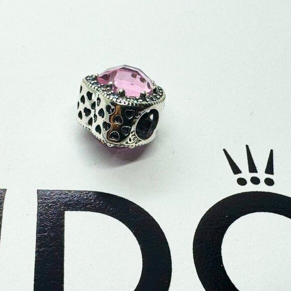 Pandora Openwork Hearts Crystal Charms 925 Sterling Silver with Beads PINK - Picture 2 of 4
